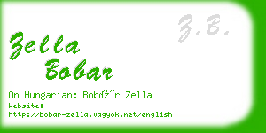 zella bobar business card